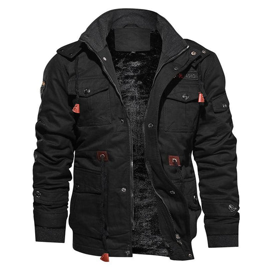 Men Winter Fleece Jacket Warm Hooded Coat Thermal Thick Outerwear Male Military Jacket - All In The Bag 