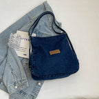Adjustable Strap Denim Shoulder Bag - All In The Bag