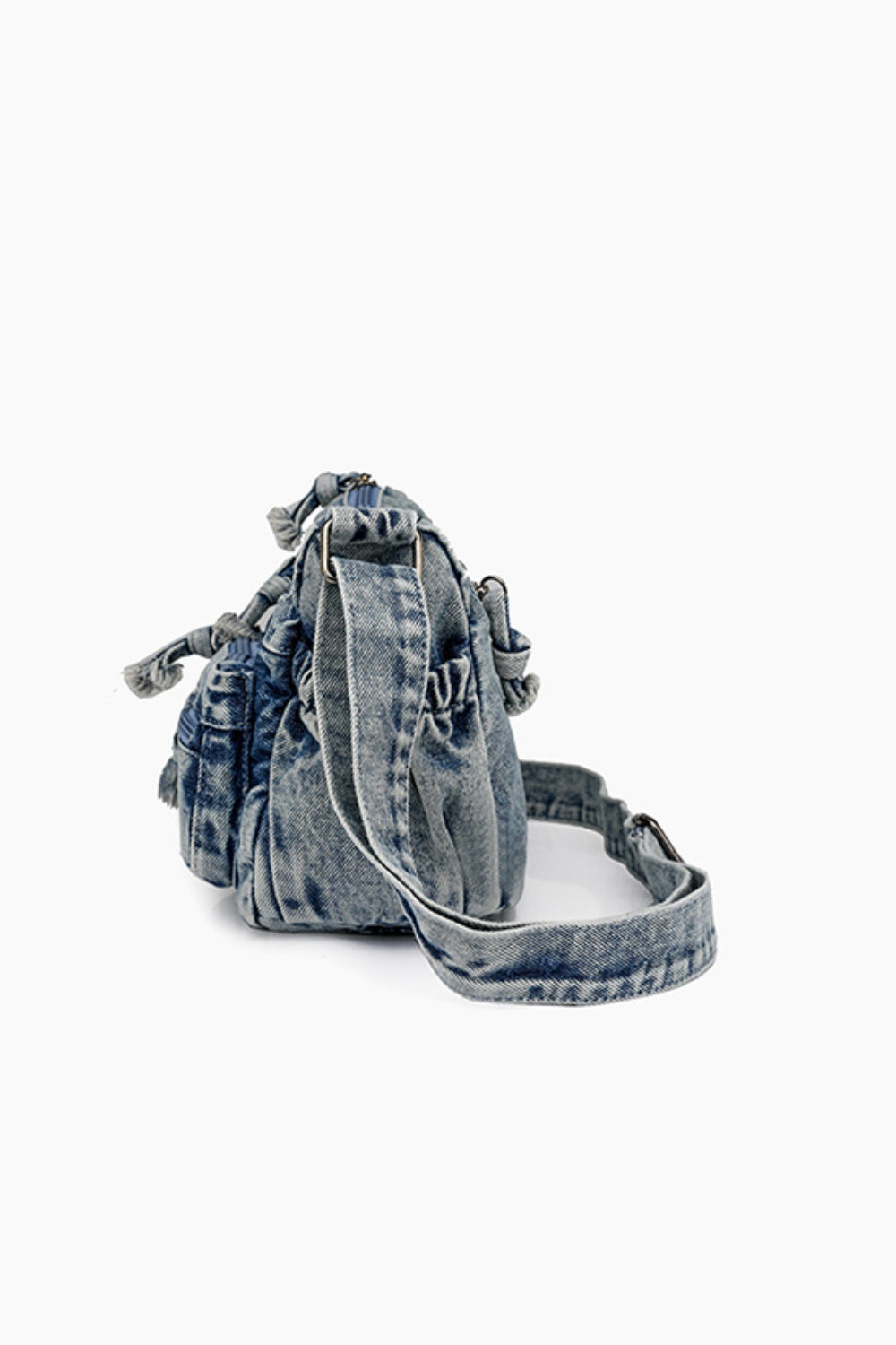 Adjustable Strap Denim Crossbody Bag - All In The Bag