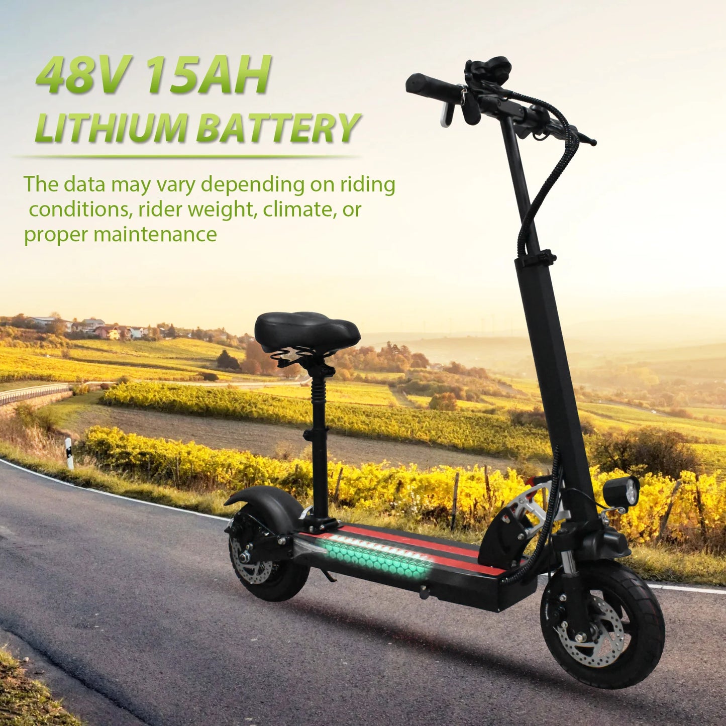 800W Motor E-Scooter/Electric Scooter for Adults 28MPH, 48V 15AH Folding Commute Elorbing electric scooter,Up to 31 Miles Range