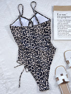 Leopard Cutout Tied One-Piece Swimsuit - All In The Bag