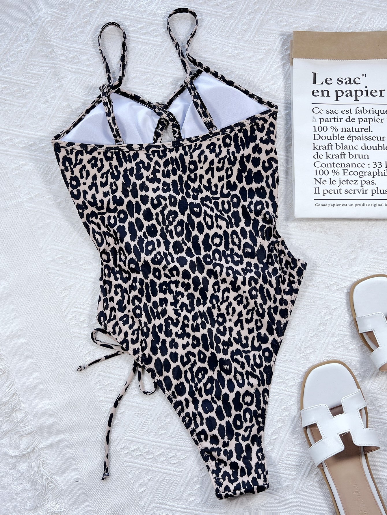 Leopard Cutout Tied One-Piece Swimsuit - All In The Bag