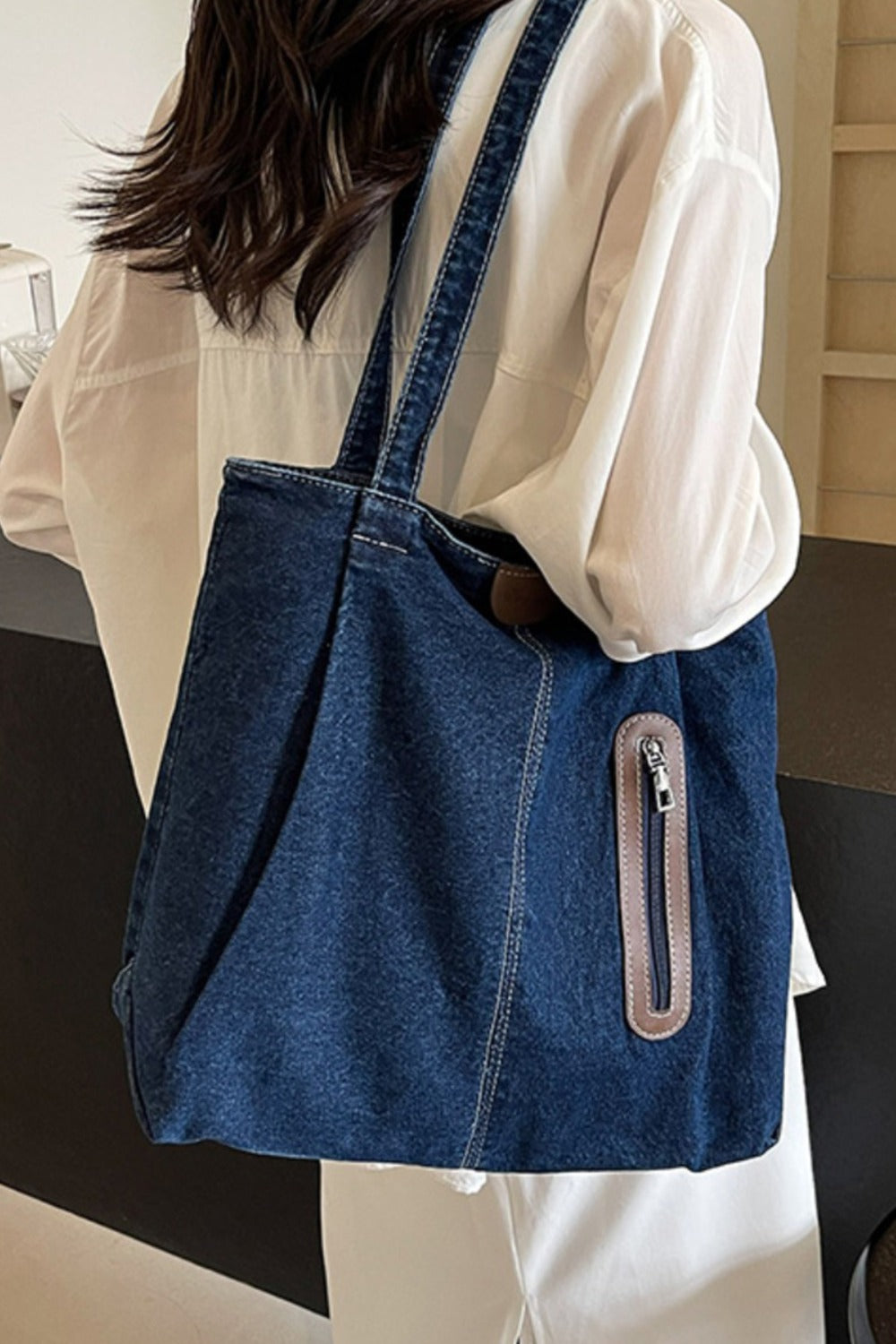 Medium Denim Tote Bag - All In The Bag