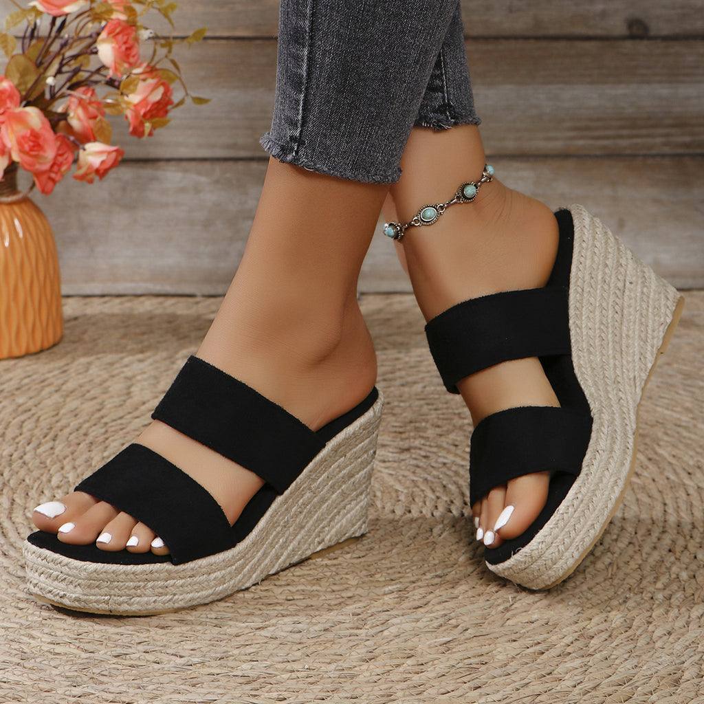 Open Toe Platform Wedge Sandals - All In The Bag
