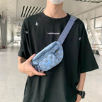 Checkered Adjustable Strap Nylon Crossbody Bag - All In The Bag