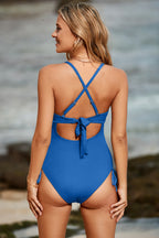 Cutout V-Neck Spaghetti Strap One-Piece Swimwear - All In The Bag