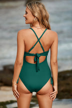 Cutout V-Neck Spaghetti Strap One-Piece Swimwear - All In The Bag