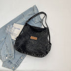 Adjustable Strap Denim Shoulder Bag - All In The Bag