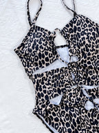 Leopard Cutout Tied One-Piece Swimsuit - All In The Bag