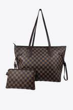 Checkered PVC Two-Piece Bag Set - All In The Bag