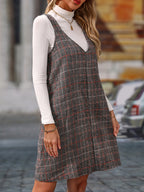 V-Neck Wide Strap Mini Dress - All In The Bag