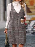 V-Neck Wide Strap Mini Dress - All In The Bag