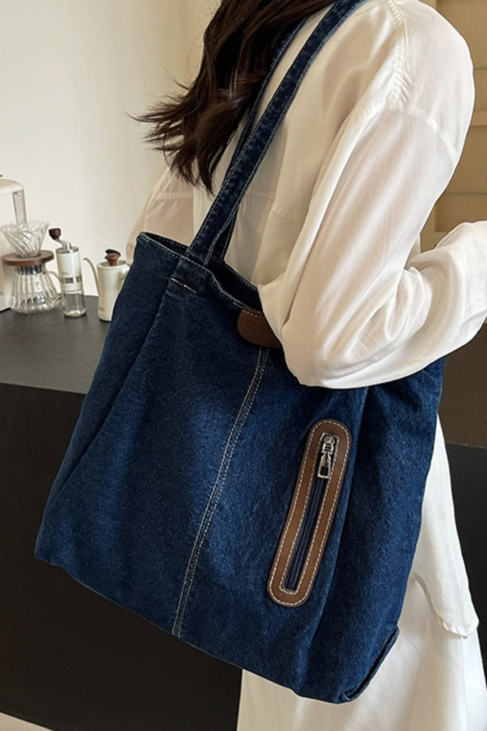 Medium Denim Tote Bag - All In The Bag