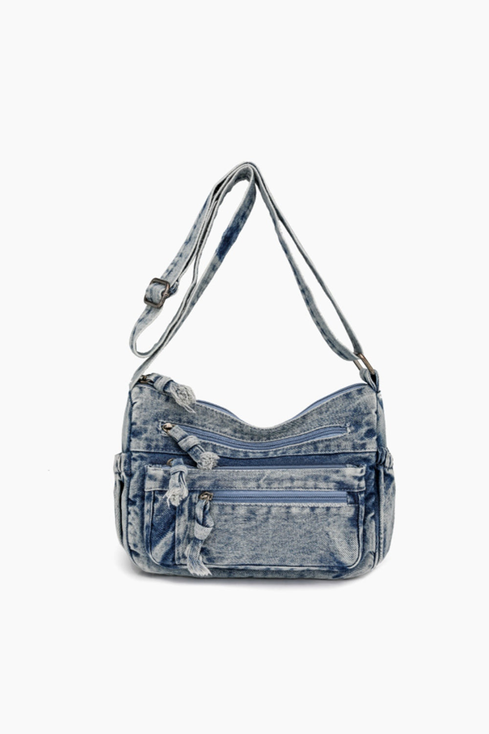 Adjustable Strap Denim Crossbody Bag - All In The Bag