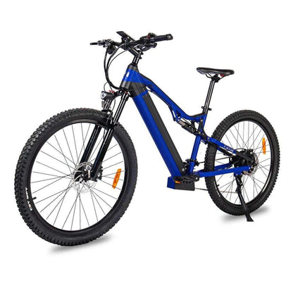 500W Electric Bike - 27.5 Inches 500W 48V 27 Speed Blue Ebike - Bafang Motor - All In The Bag 