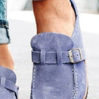 Round Toe Low Heel Buckle Loafers - All In The Bag