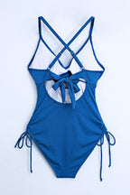 Cutout V-Neck Spaghetti Strap One-Piece Swimwear - All In The Bag
