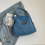 Adjustable Strap Denim Shoulder Bag - All In The Bag