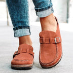 Round Toe Low Heel Buckle Loafers - All In The Bag