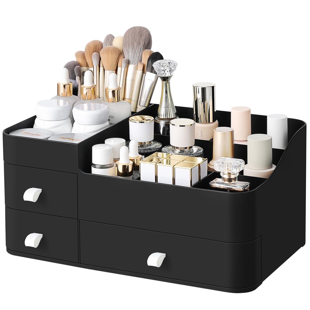 Large Makeup Organizer with Drawers for Vanity or Bathroom