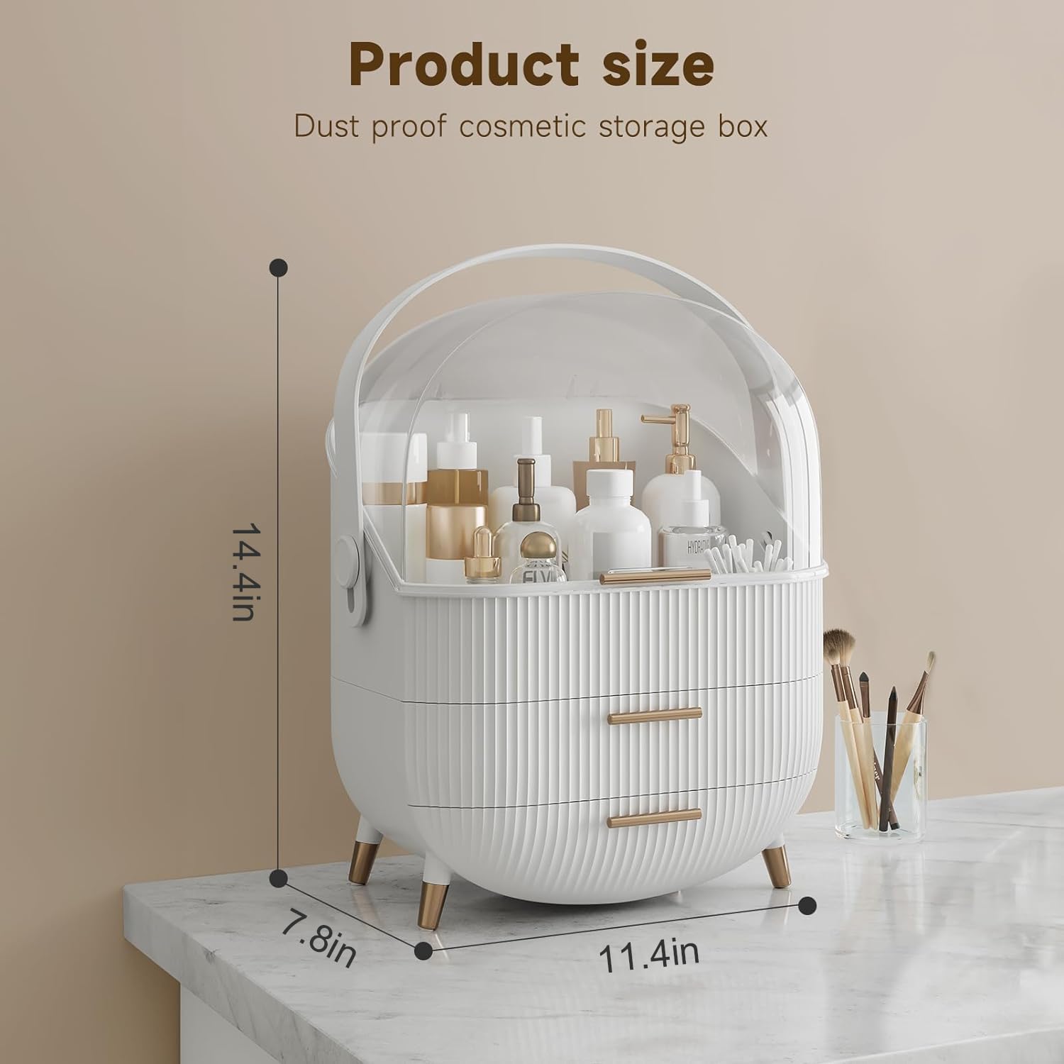 Makeup Organizer with Clear Top