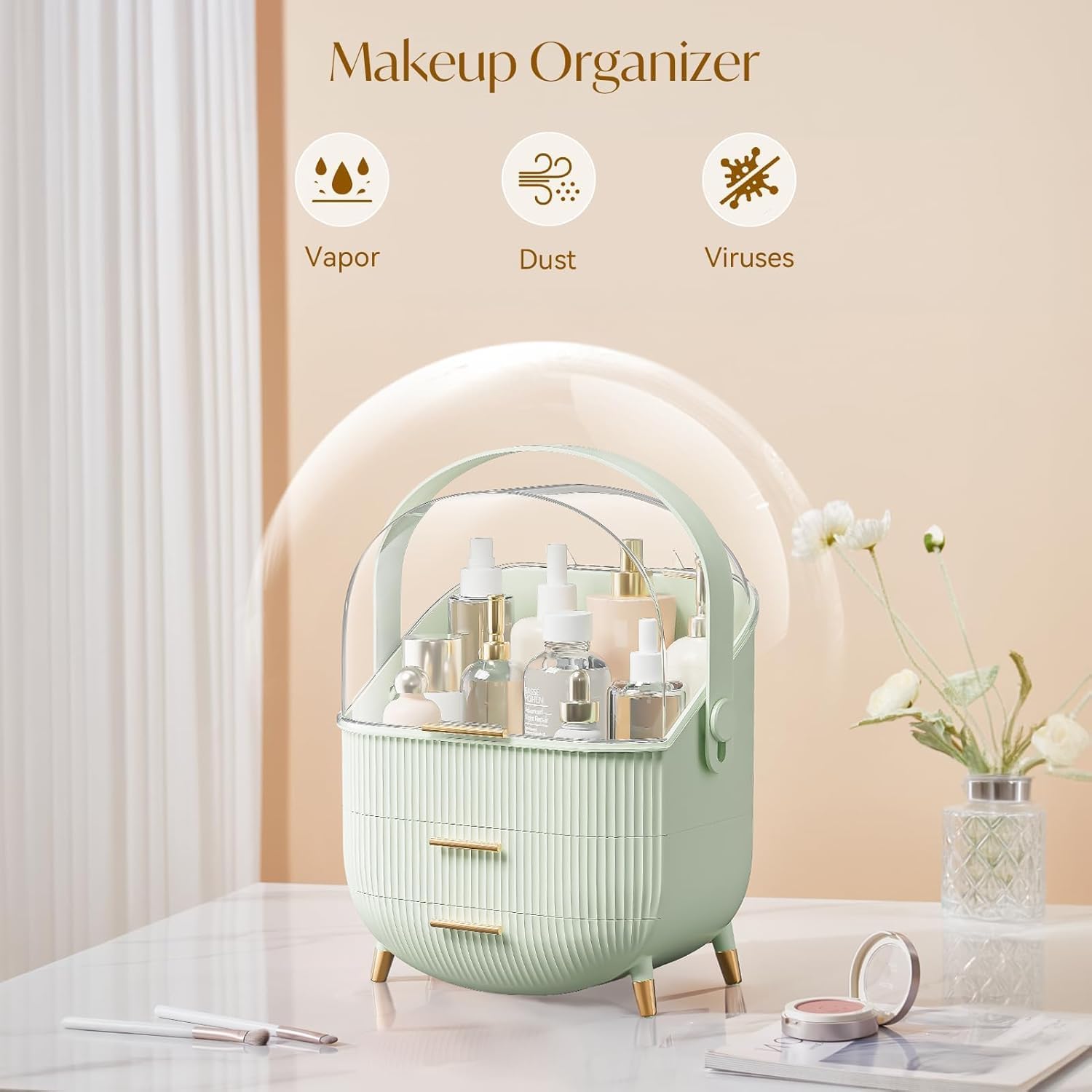 Makeup Organizer with Clear Top