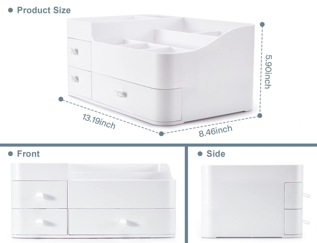 Large Makeup Organizer with Drawers for Vanity or Bathroom