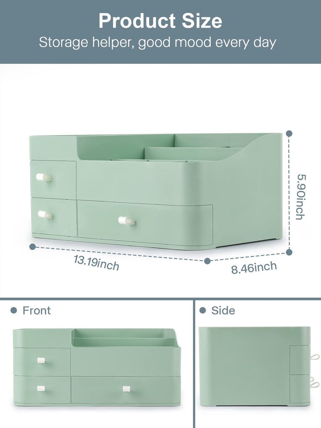 Large Makeup Organizer with Drawers for Vanity or Bathroom