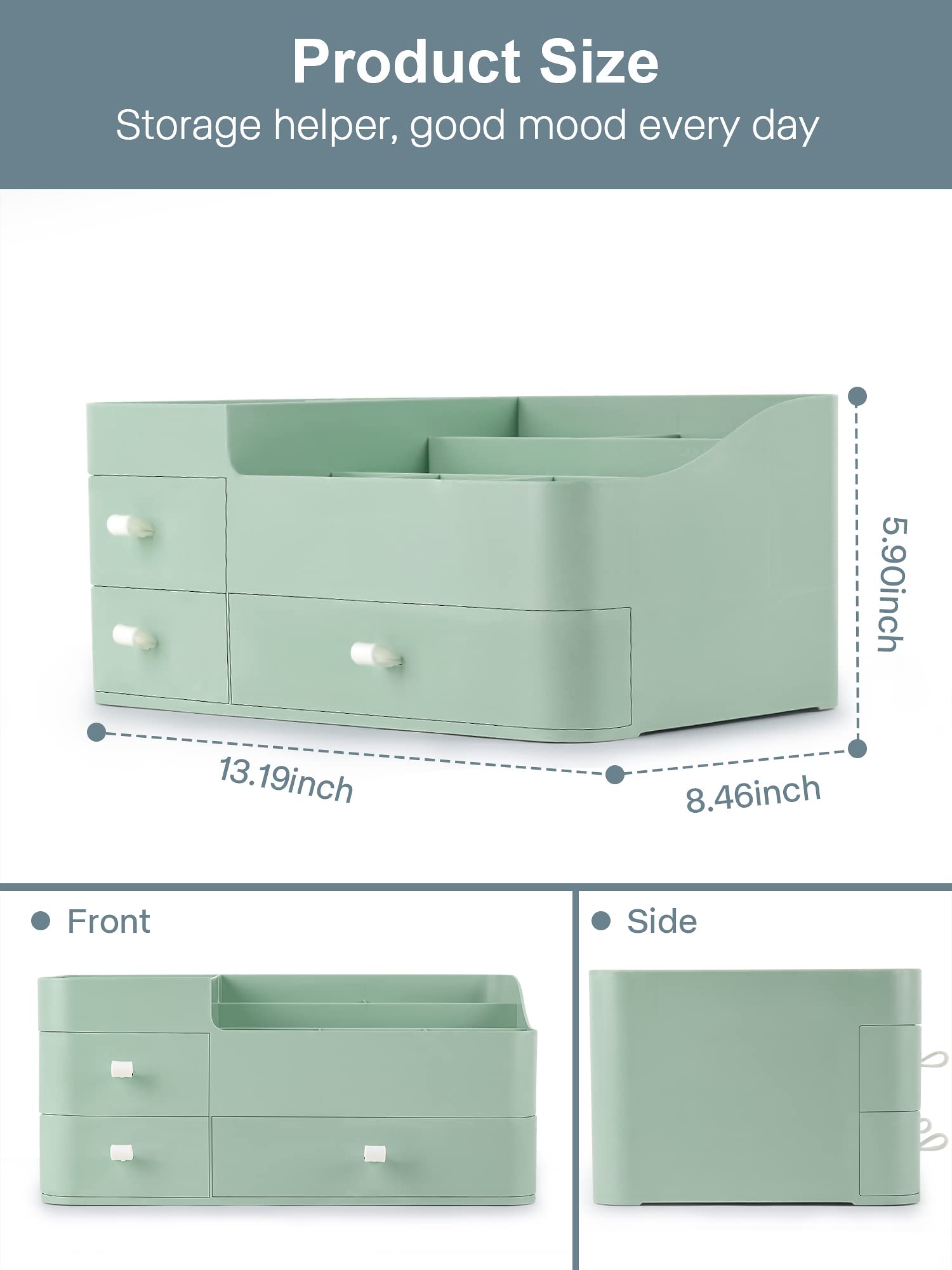 Large Makeup Organizer with Drawers for Vanity or Bathroom