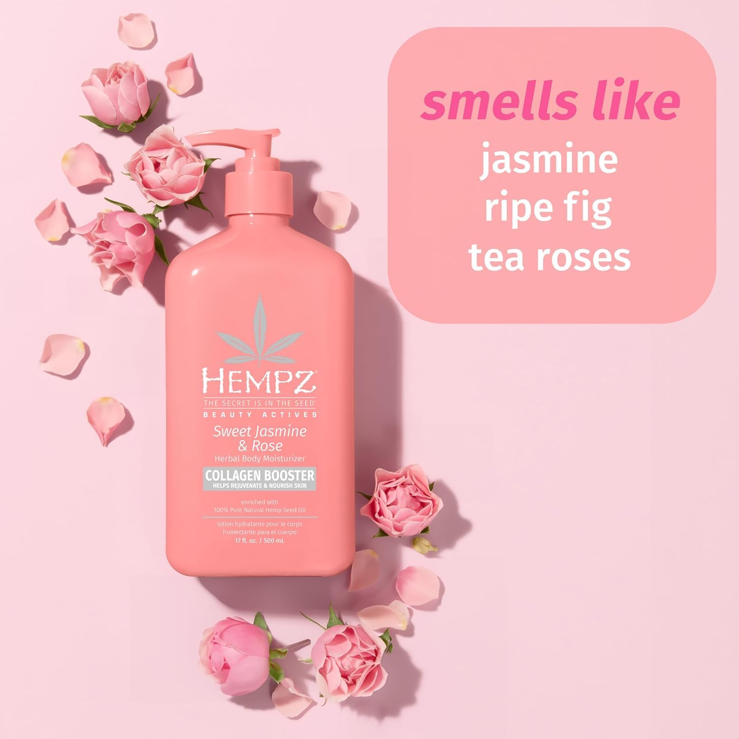 HEMPZ Jasmine Rose Body Lotion, 17 oz