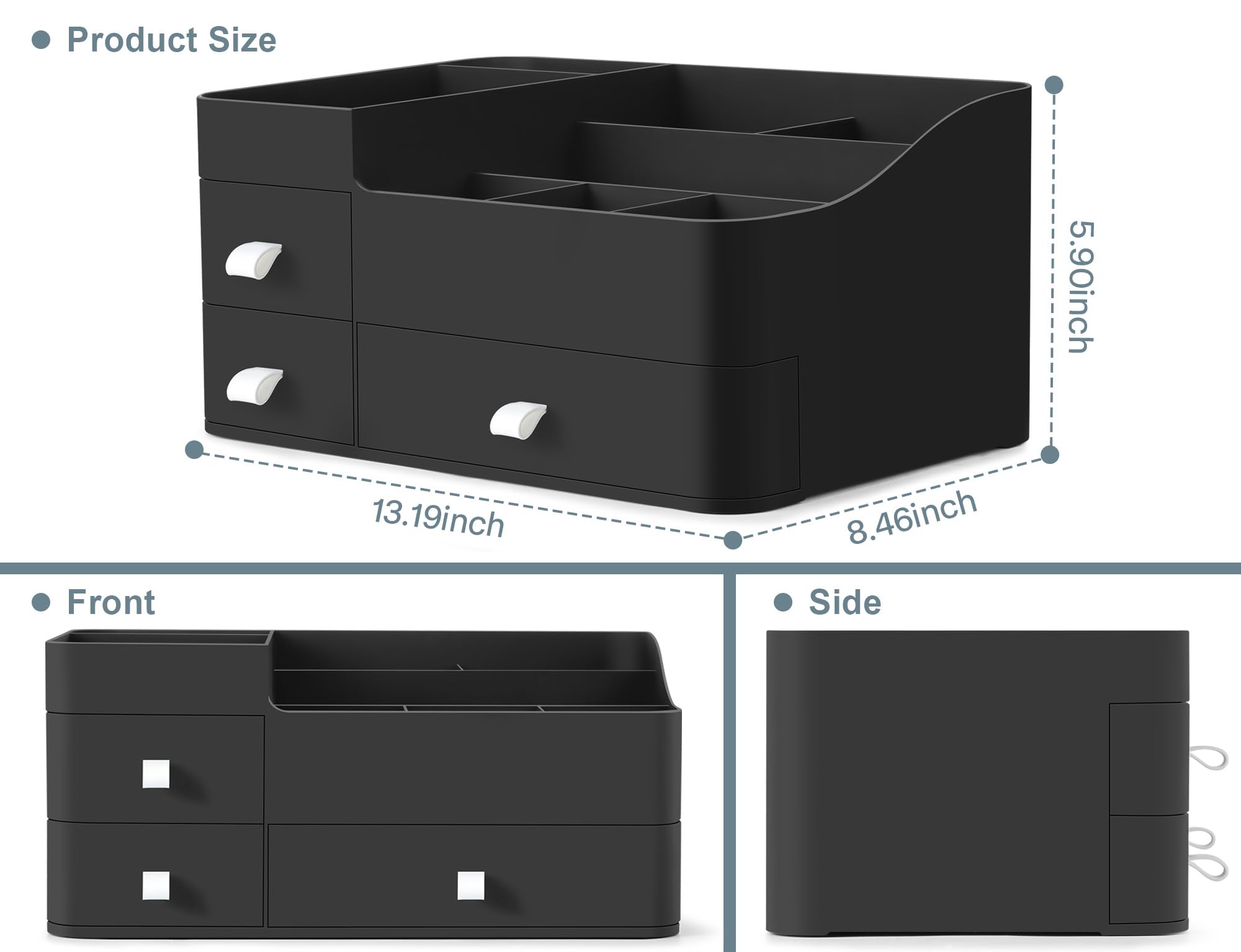 Large Makeup Organizer with Drawers for Vanity or Bathroom