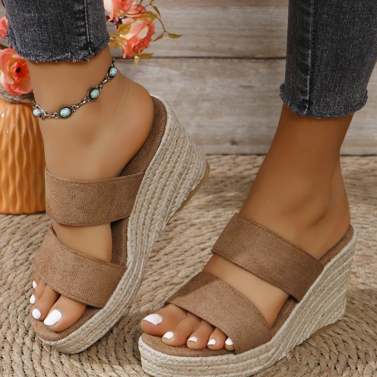 Open Toe Platform Wedge Sandals - All In The Bag
