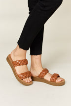 WILD DIVA Woven Dual Band Platform Sandals - All In The Bag