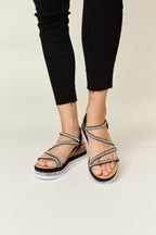 Forever Link Rhinestone Strappy Wedge Sandals - All In The Bag