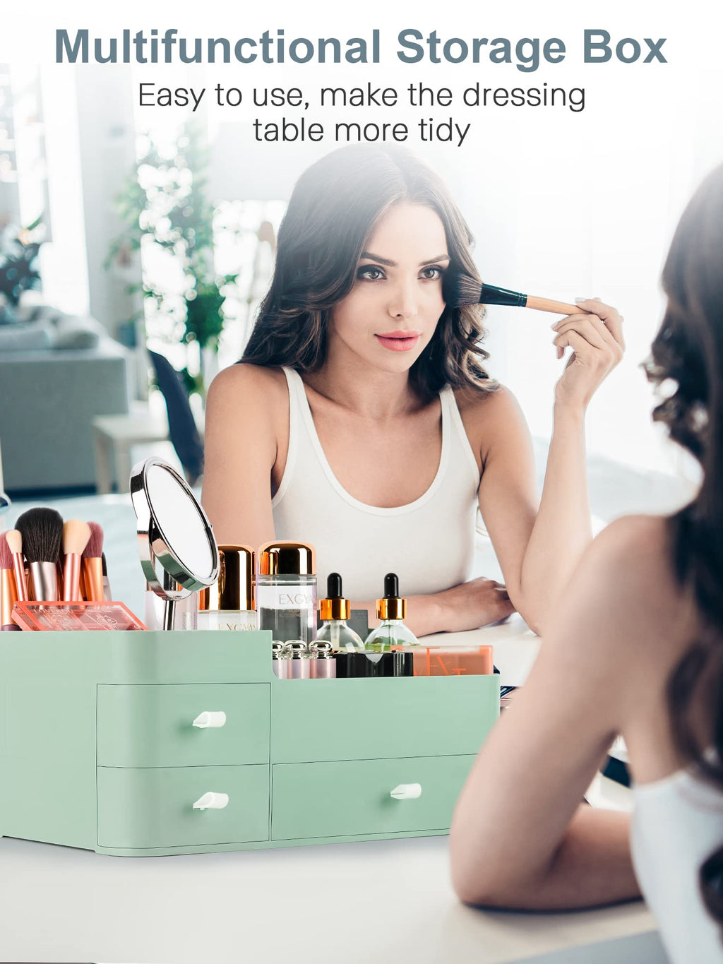 Large Makeup Organizer with Drawers for Vanity or Bathroom