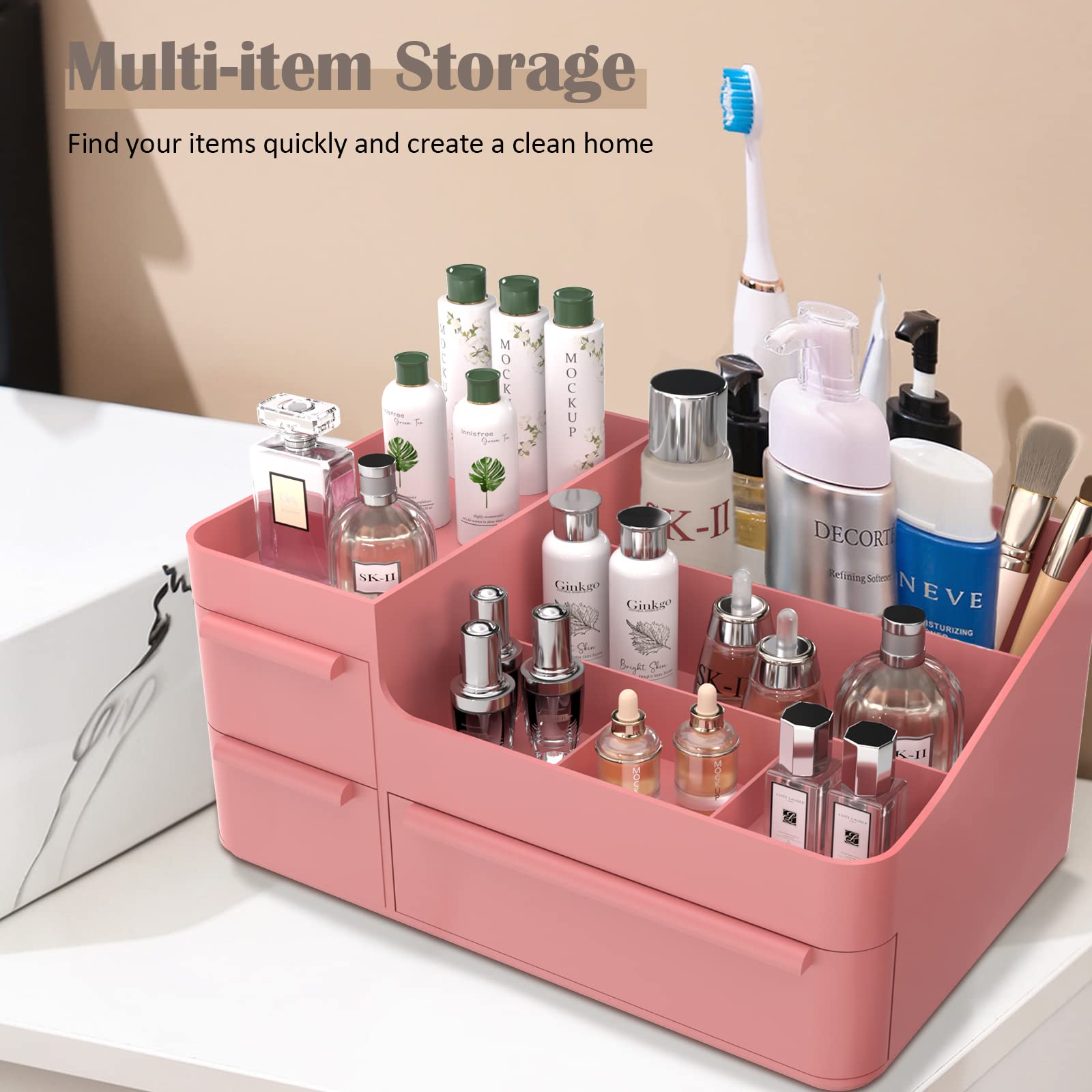 CHANCETSUI Makeup Organizer with Drawer for Vanity