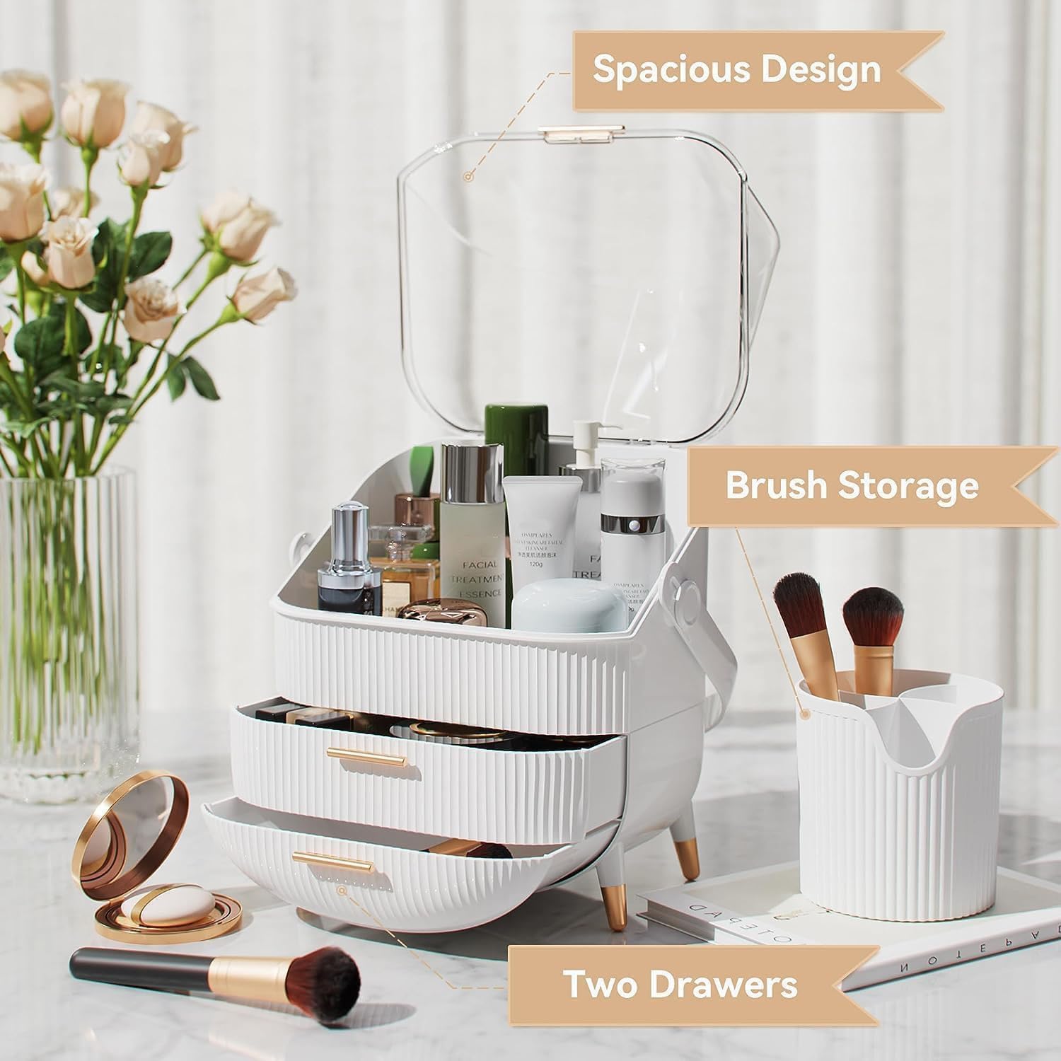 Makeup Organizer with Clear Top