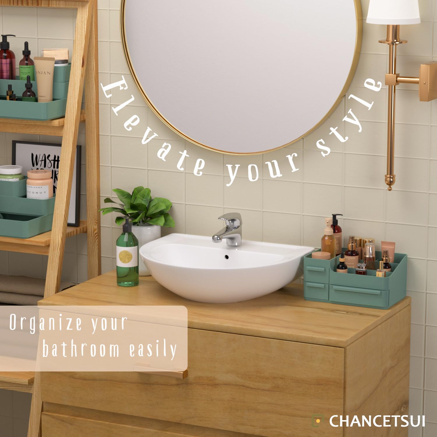 CHANCETSUI Makeup Organizer with Drawer for Vanity
