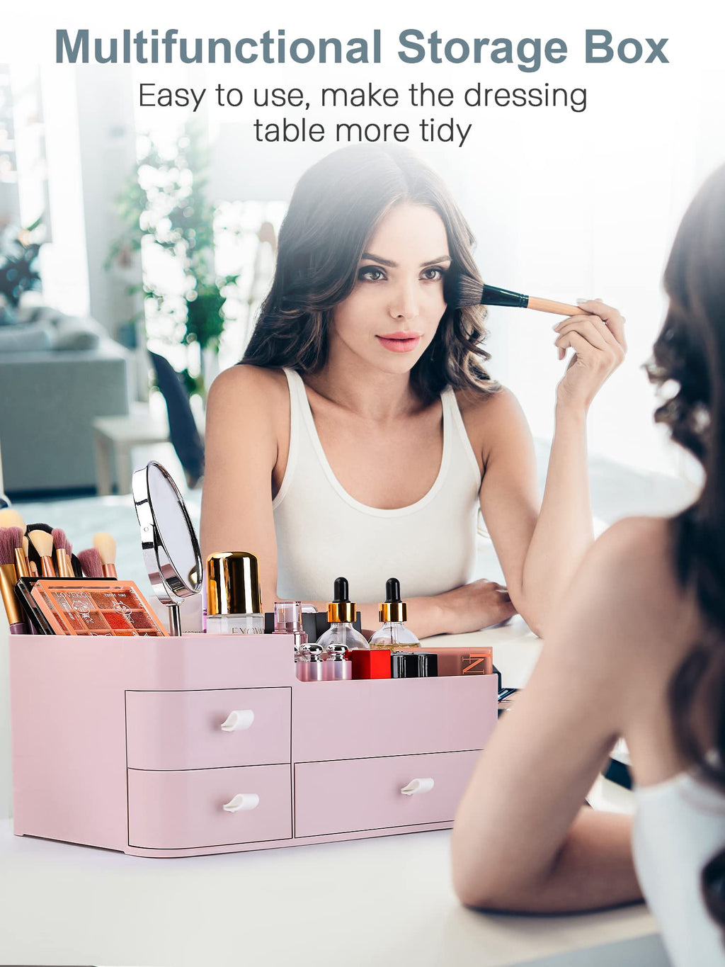 Large Makeup Organizer with Drawers for Vanity or Bathroom