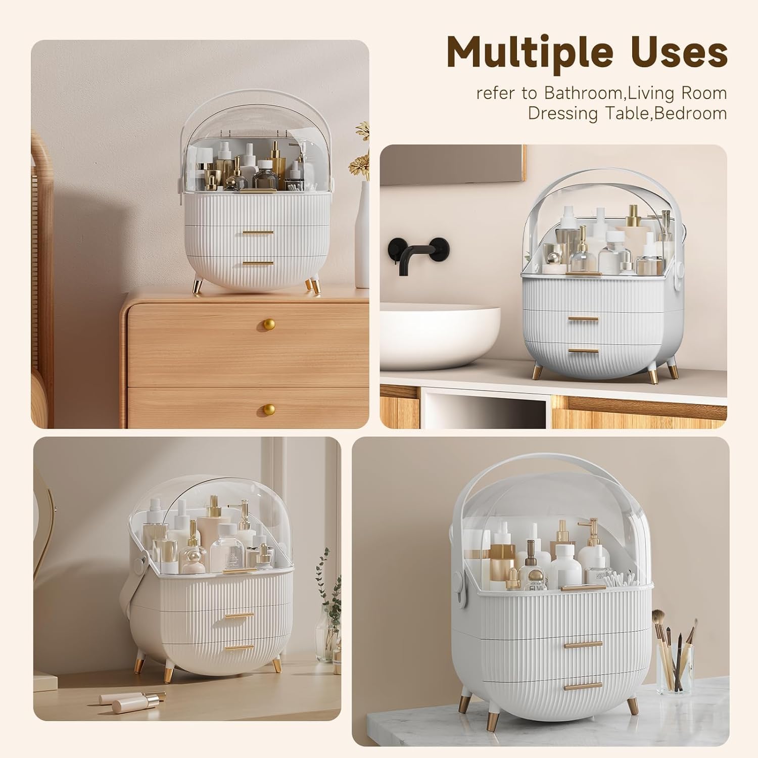 Makeup Organizer with Clear Top