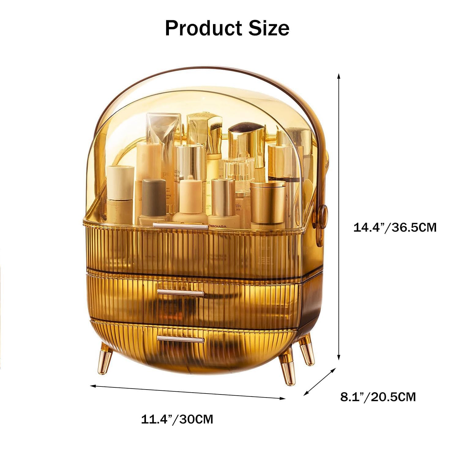 Makeup Organizer with Clear Top