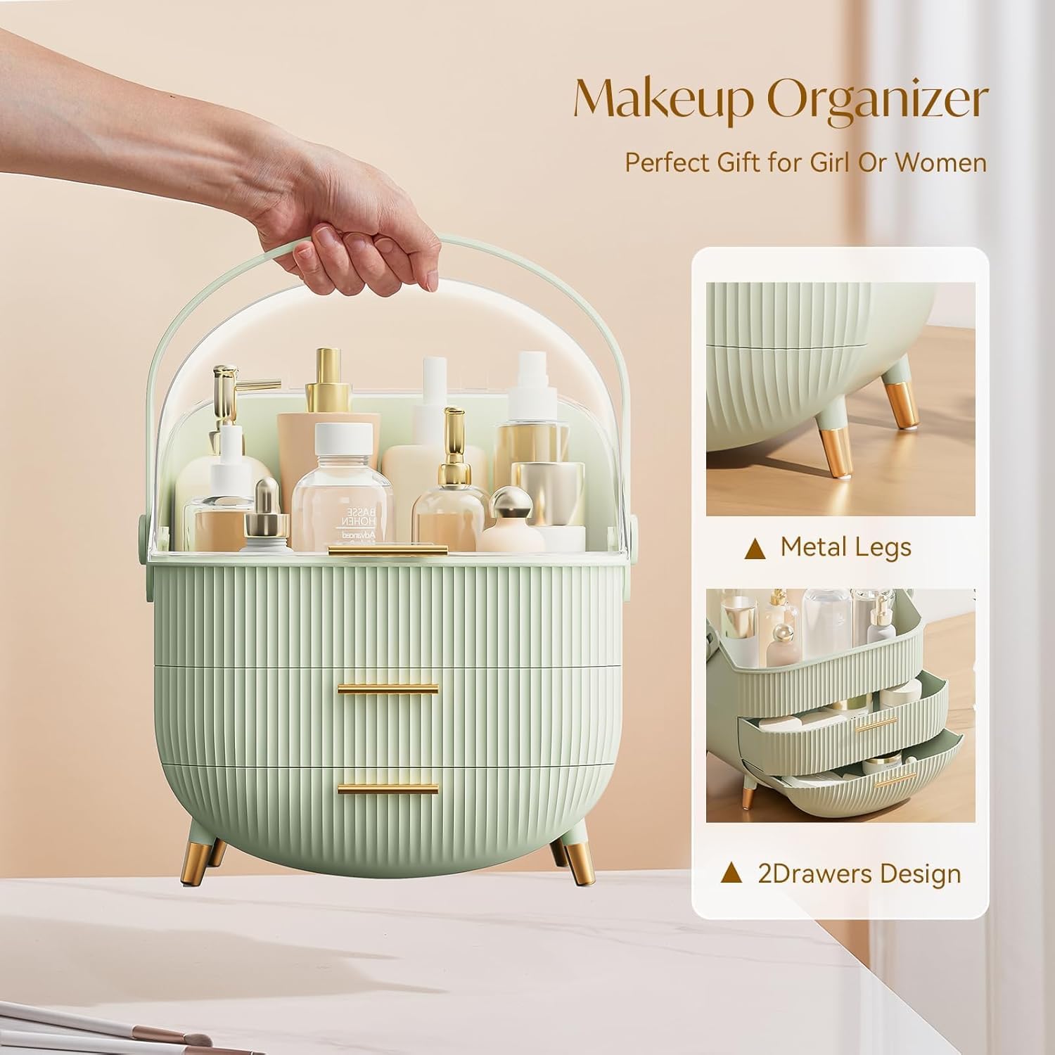 Makeup Organizer with Clear Top