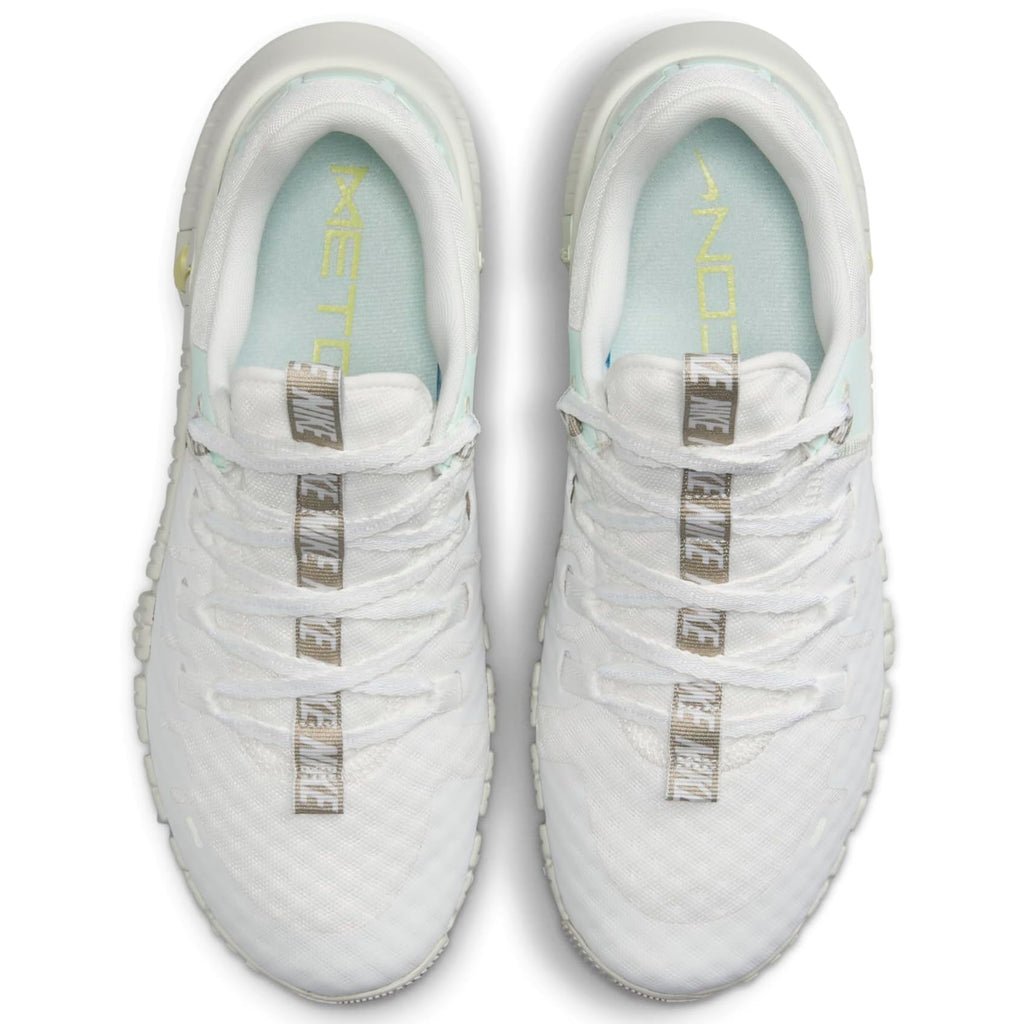 Nike Free Metcon 5 Premium Women's Workout Shoes (FJ1548-100, Summit White/Sea Glass/Barely Green/Light Lemon Twist)