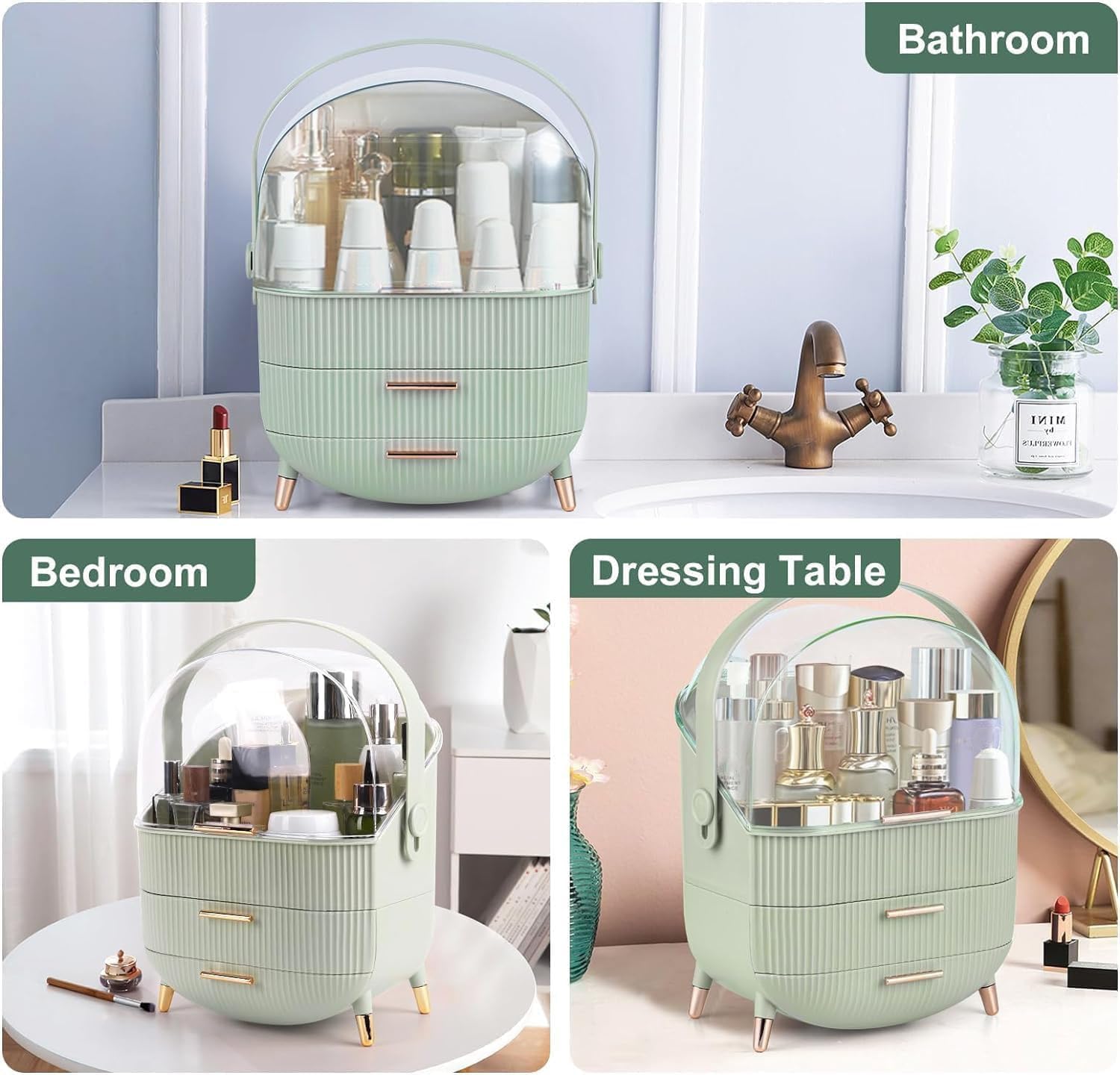 Makeup Organizer with Clear Top