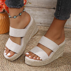 Open Toe Platform Wedge Sandals - All In The Bag
