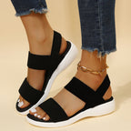 Rubber Open Toe Low Heel Sandals - All In The Bag