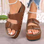 PU Leather Studded Platform Sandals - All In The Bag