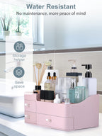 Large Makeup Organizer with Drawers for Vanity or Bathroom