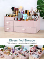 Large Makeup Organizer with Drawers for Vanity or Bathroom