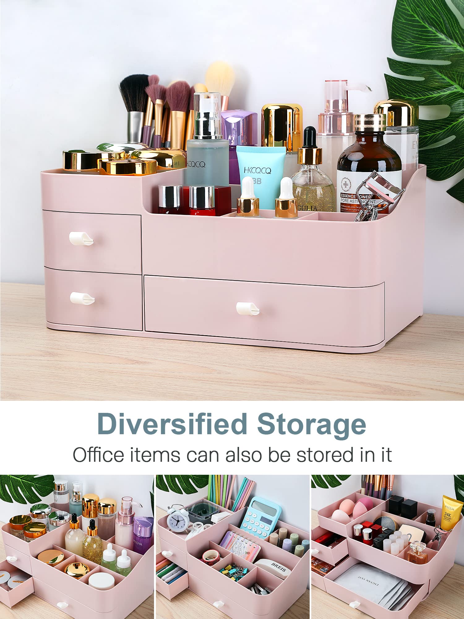 Large Makeup Organizer with Drawers for Vanity or Bathroom